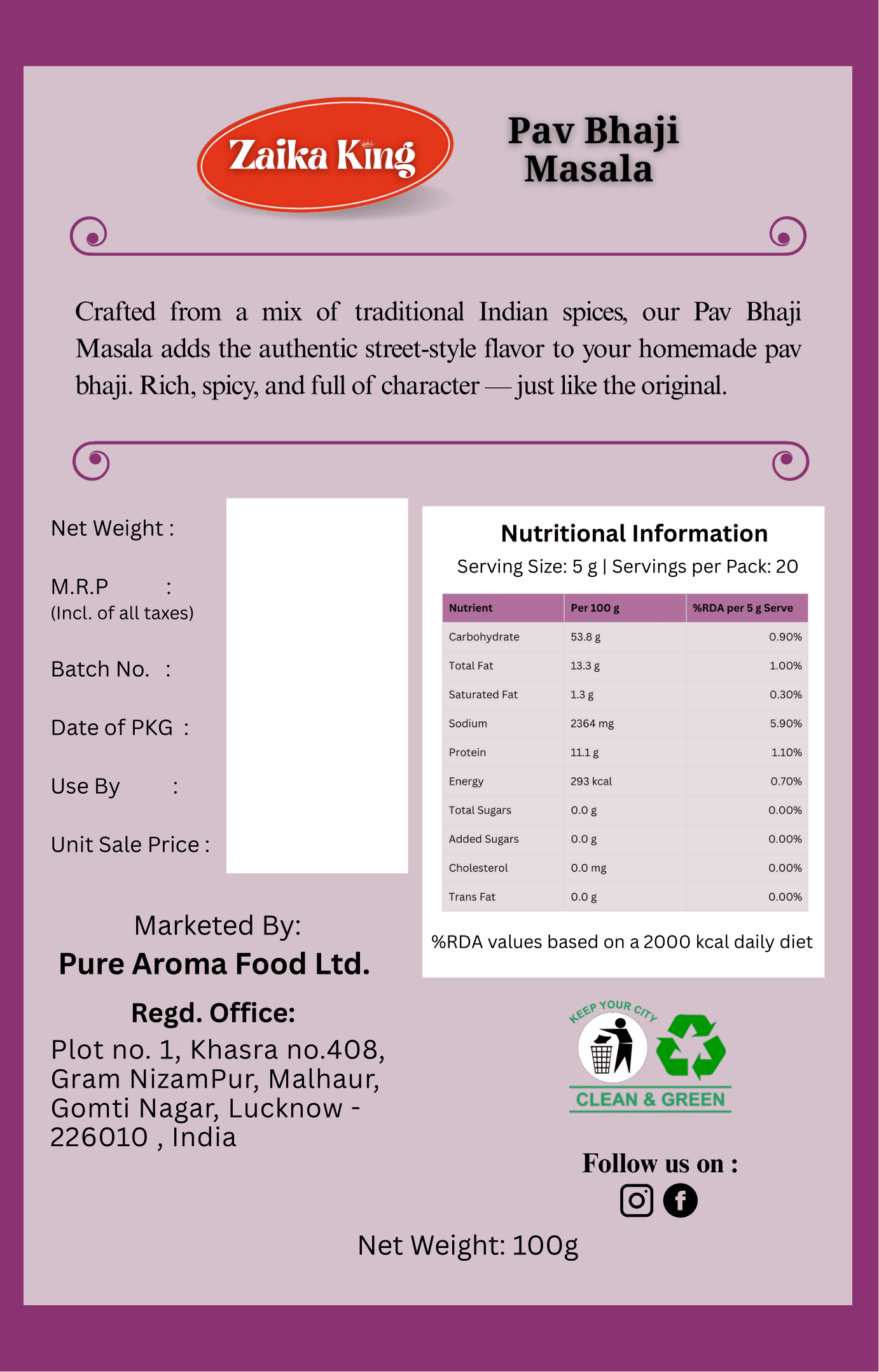 Pav Bhaji Masala view 3